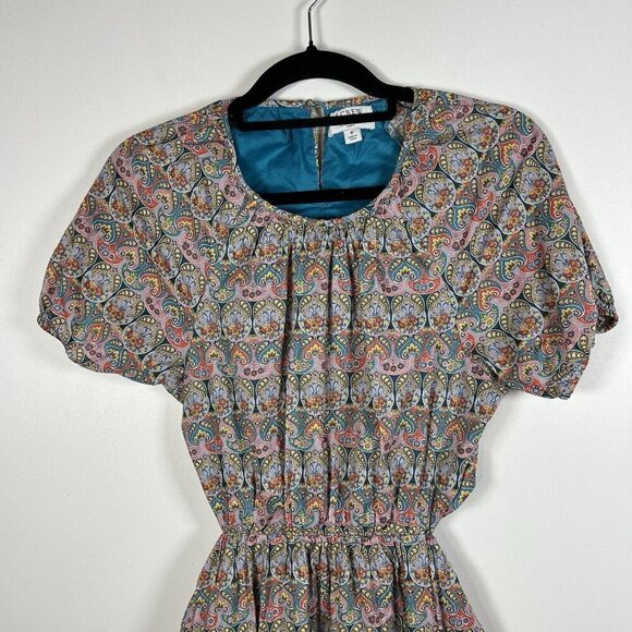 J. Crew Side Cutout Organic Cotton Dress in Liberty Giorgia Duke‎ Fabric Size 6 - Picture 6 of 16